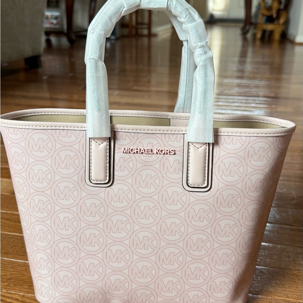 Michael Kors Pink Textured Leather Tote